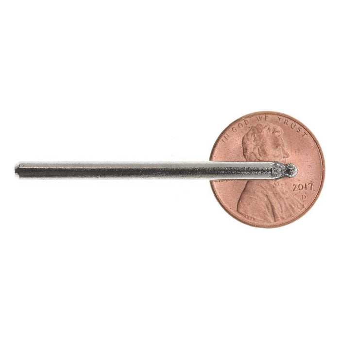 02.3mm 80 Grit Round Diamond Burr - 1/8 inch shank - widgetsupply.com