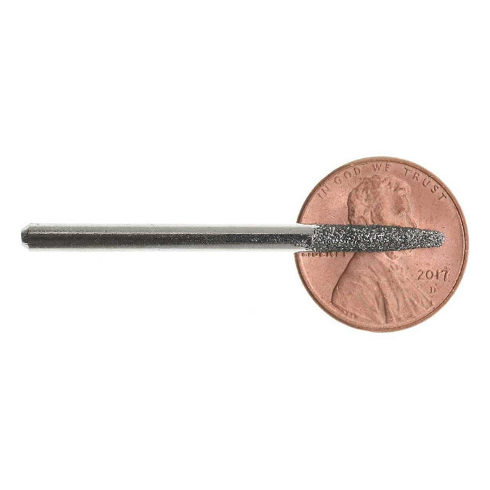 02.9mm 80 Grit Flame Diamond Burr - 1/8 inch shank - widgetsupply.com
