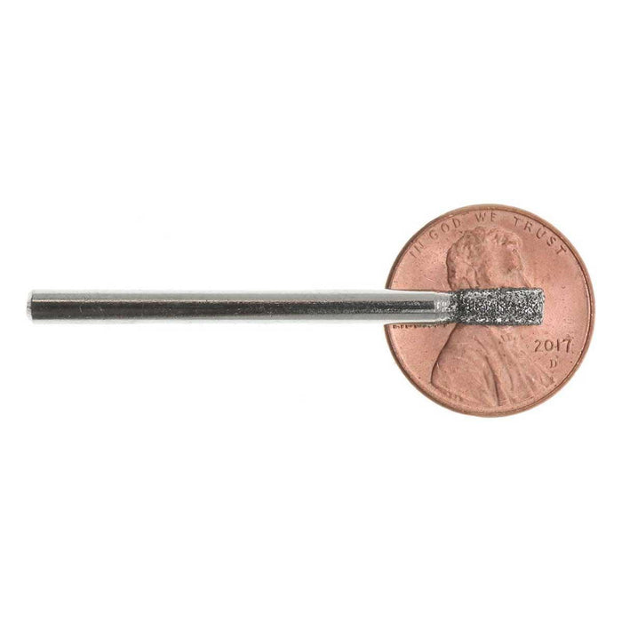 03.3mm 80 Grit Cylinder Diamond Burr - 1/8 inch shank - widgetsupply.com