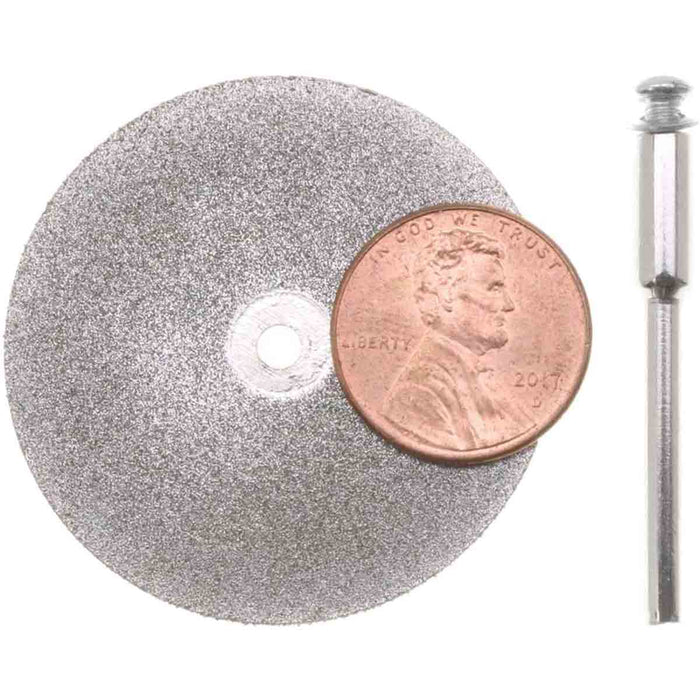40mm - 1 5/8 inch 150 Grit Diamond Disc with Mandrel - 1/8 inch shank - widgetsupply.com