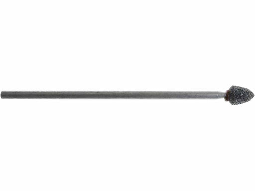 06.4mm - 1/4 inch 80 Grit Grey Flame Grinding Stone, USA, 3 inch shank - widgetsupply.com