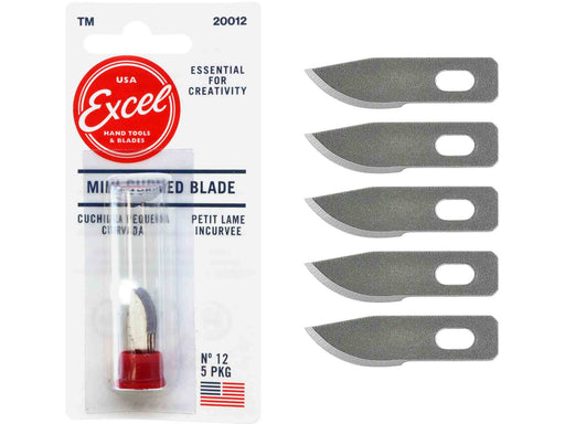 Excel 20012 #12 Mini Curved Edge Knife Blades - USA - 5pc - widgetsupply.com