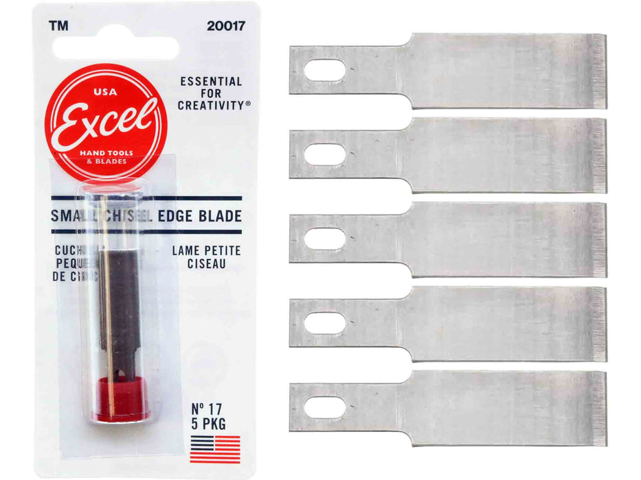 Excel 20017 #17 Small Chisel Knife Blade - USA - 5pc - widgetsupply.com