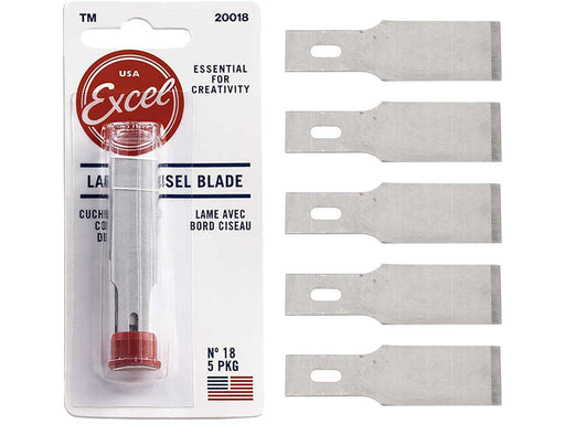 Excel 20018 #18 Large Chisel Knife Blades - USA - 5pc - widgetsupply.com