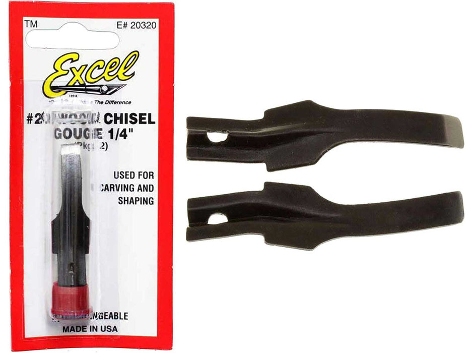 Excel 20320 #20 Chisel Carving Gouge 1/4 inch - USA - 2pc - widgetsupply.com