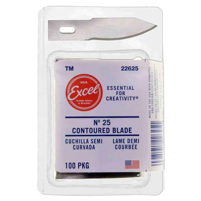 Excel 22625 #25 Contoured Knife Blade - USA - 100pc - widgetsupply.com
