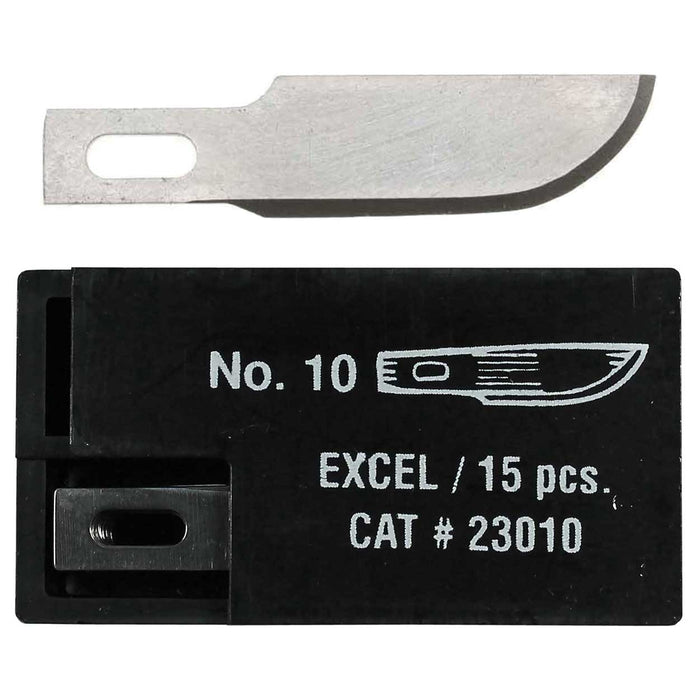Excel 23010 #10 Curved Edge Hobby Blades - USA - 15pc - widgetsupply.com