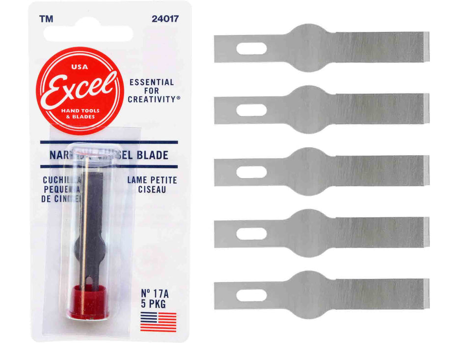 Excel 24017A #17A Narrow Chisel Knife Blade - USA - 5pc - widgetsupply.com