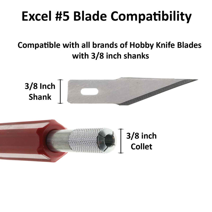 Excel K5 Heavy Duty Knife Handle and 5 Blades, 19005, USA - widgetsupply.com