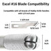 Excel 22616 #16 Stencil Edge Knife Blade - USA - 100pc - widgetsupply.com