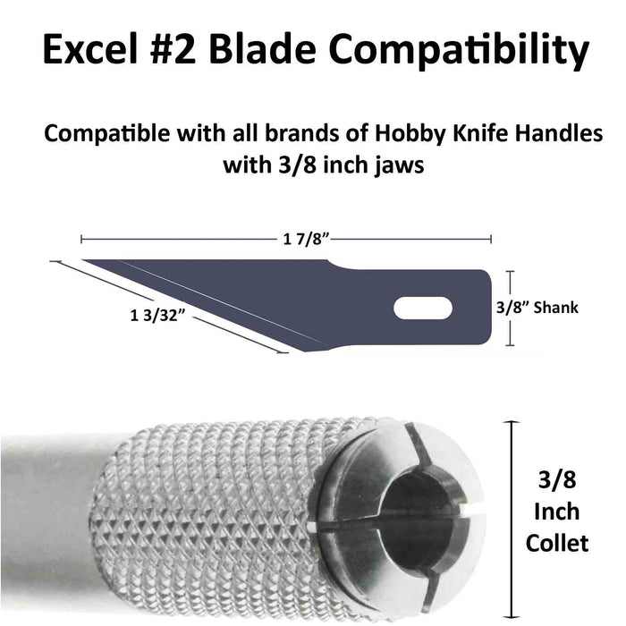 Excel 22602 #2 Straight Edge Knife Blades - USA - 100 Pack - widgetsupply.com
