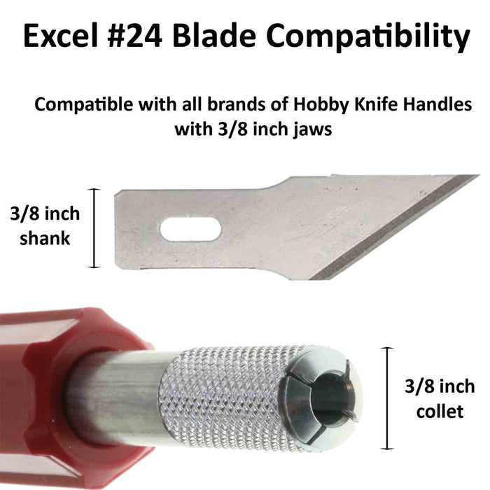 Excel 20024 #24 Deburring Knife Blades - USA - 5pc - widgetsupply.com