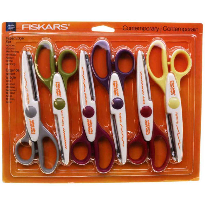 Set of (6) Fiskars Edgers Paper Edgers Scrapbook Scissors Lot 6