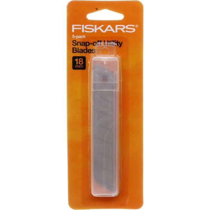 18mm Fiskars 144770 Snap-off Utility Blades - 5pc - widgetsupply.com