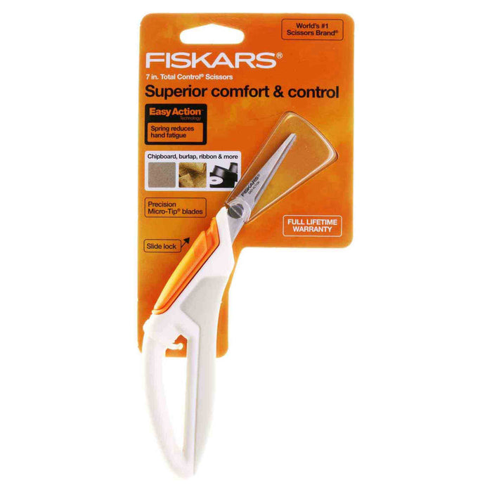 Fiskars 190220-1002 Total Control Easy Action Micro-Tip Scissors - 7 inch - widgetsupply.com