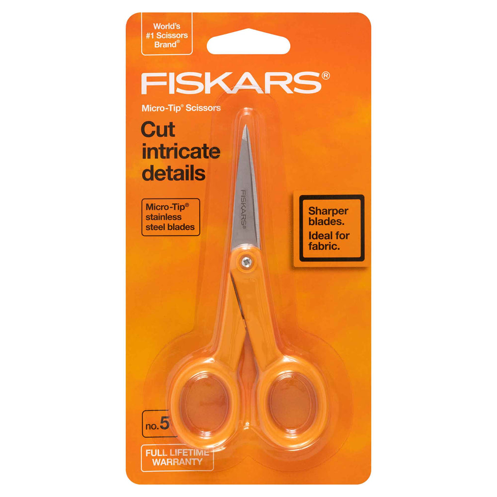 Fiskars 194802-1001 2 Piece Designer Scissors Cutting Set 8 Fabric Scissors  & No.5 Micro-tip Scissors 