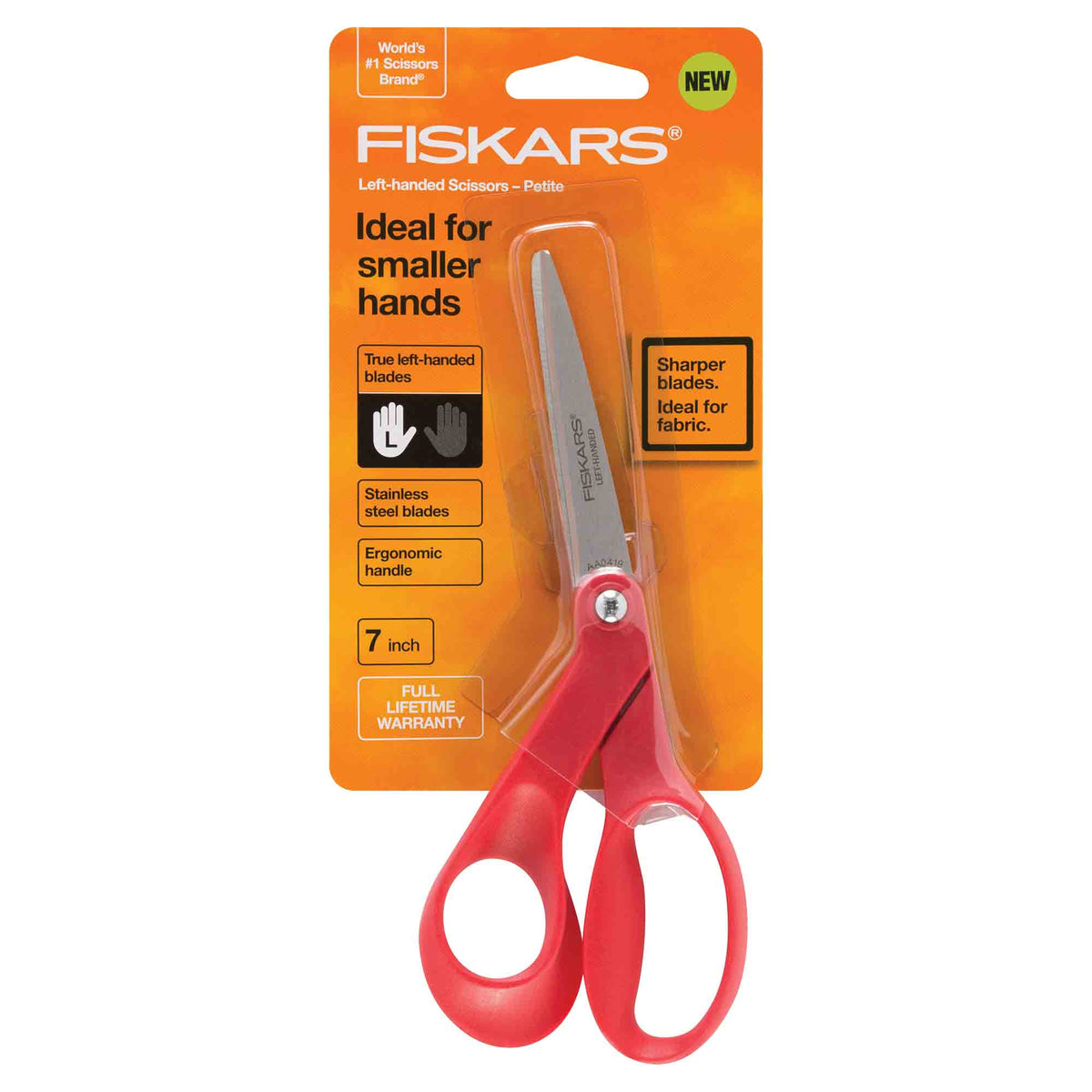Fiskars Petite Left Handed Original Orange Handled Scissors 7 Inch