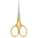 Gingher 220480 - 3 1/2 inch Gold Handled Lion's Tail Embroidery Scissors - widgetsupply.com