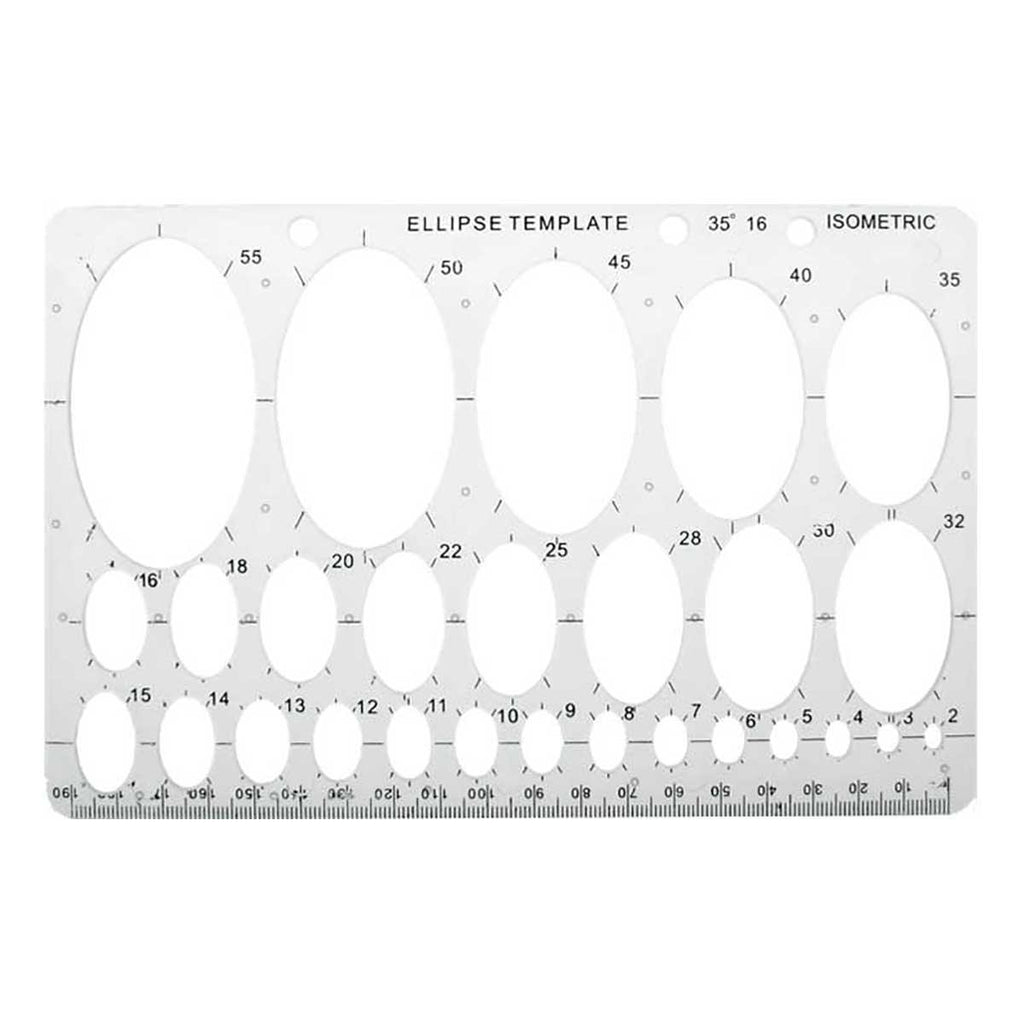 Rapidesign Ellipses Drafting Template Isometric Ellipses 38 Ellipses -  Office Depot