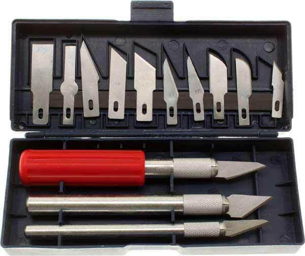 16pc Hobby Knife Set with Metal Collets - widgetsupply.com
