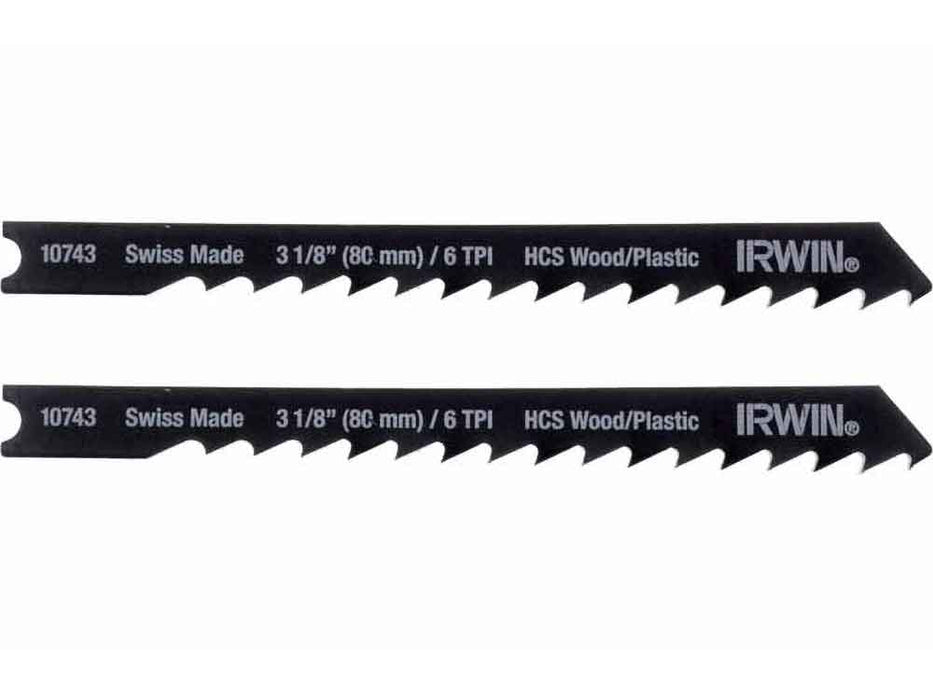 2pc Irwin 10743-2 Jigsaw Blades 6 Teeth Per Inch - widgetsupply.com