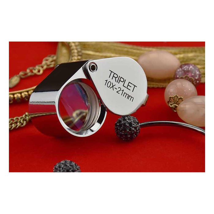 21mm 10x Triplet Chrome Teardrop Jewelers Loupe - widgetsupply.com