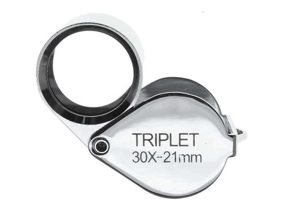 21mm 30x Triplet Chrome Teardrop Jewelers Loupe - widgetsupply.com