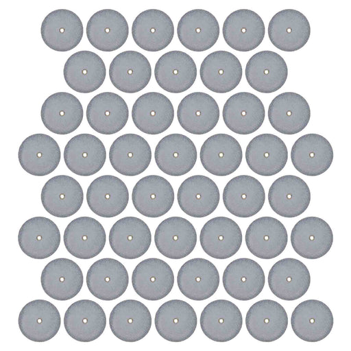 22.2mm - 7/8 x 1/8 inch Grey Heatless Wheels - 50pc  - 1/16 inch hole - widgetsupply.com