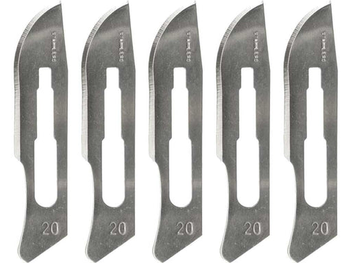 No 20 Stainless Steel Scalpel Blade - Large End - 5pc - widgetsupply.com
