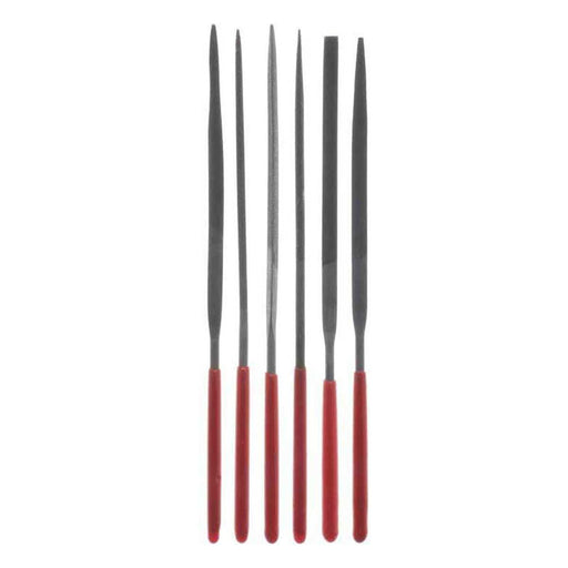 6pc 2 x 100mm FINE Mini Needle Files - Dipped Handles - widgetsupply.com