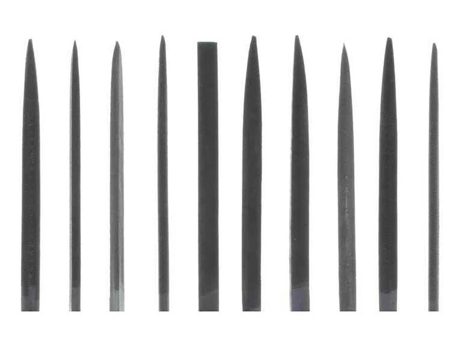 10pc 3 x 140mm FINE Needle File Set - Plastic Handles - widgetsupply.com