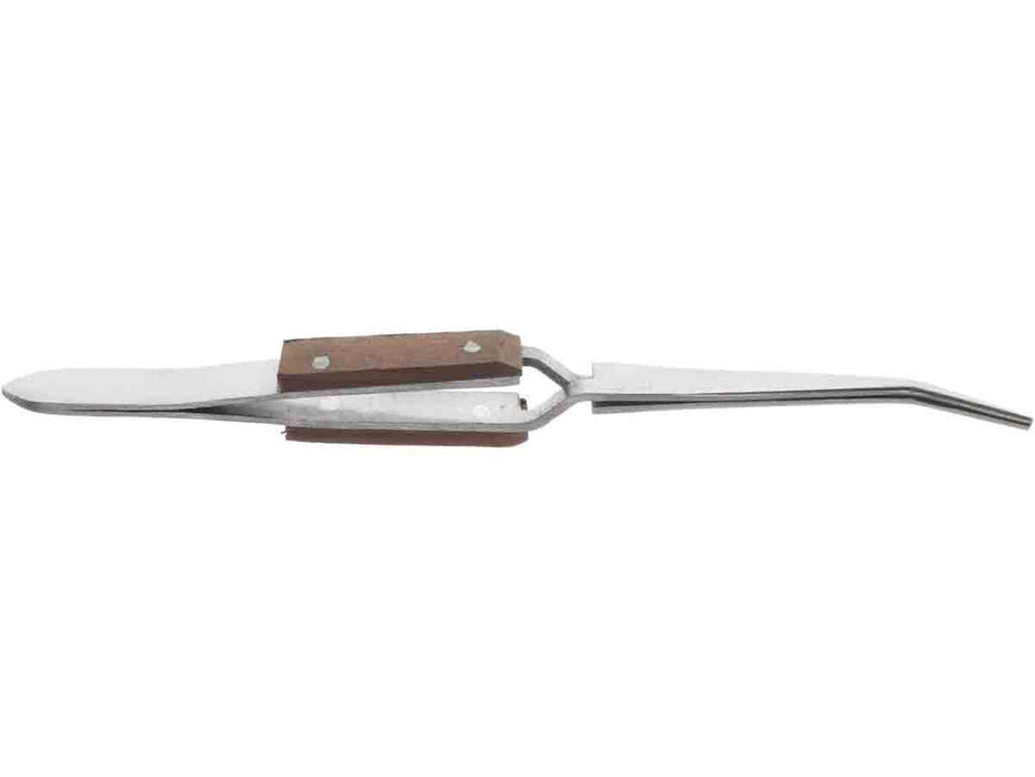 6.25 inch Curved Blunt Serrated Clamp Tweezer - Fiber Grip - widgetsupply.com