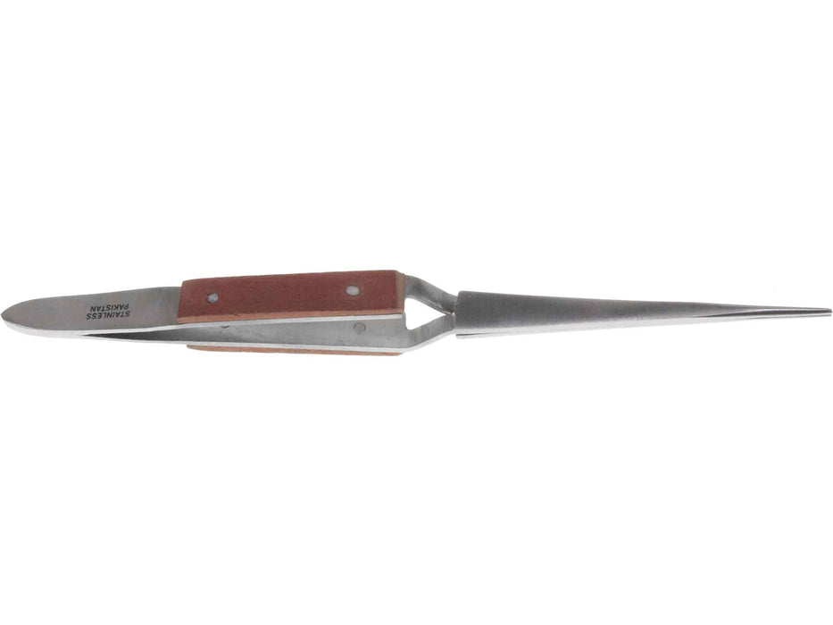 6.5 inch Premium Blunt Serrated Clamp Tweezer - Fiber Grip - widgetsupply.com