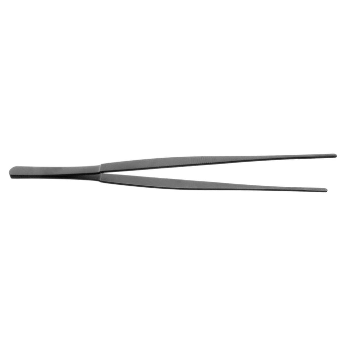 9.75 inch Black Serrated Blunt Tip Thumb Tweezers - widgetsupply.com