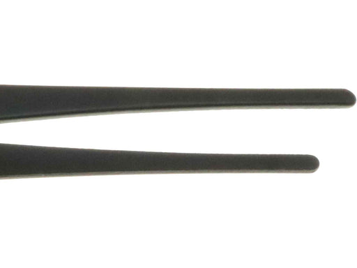7.75 inch Black Serrated Blunt Tip Thumb Tweezers - widgetsupply.com