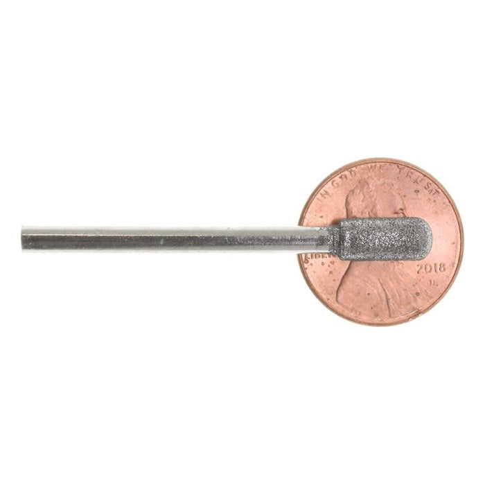 04.9mm 150 Grit Rounded Cylinder Diamond Burr - 1/8 inch shank - widgetsupply.com