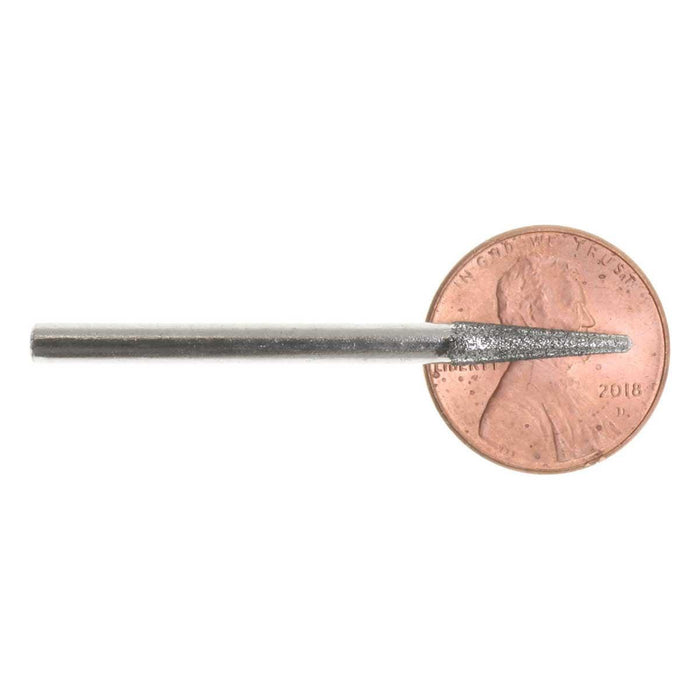03.3 x 13mm 150 Grit Round End Cone Diamond Burr - 1/8 inch shank - widgetsupply.com