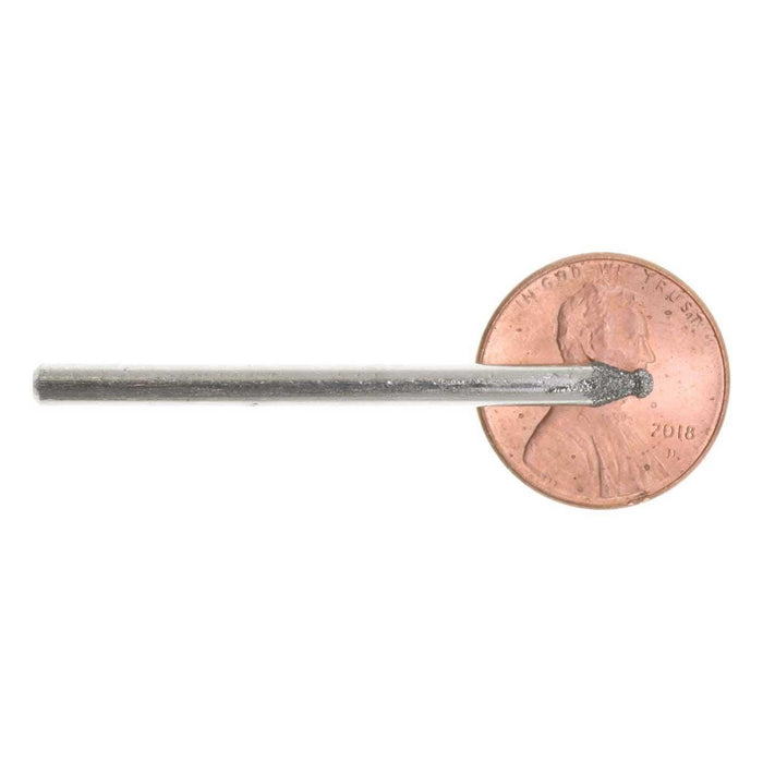 02.0mm 150 Grit Round Diamond Burr - 1/8 inch shank - widgetsupply.com