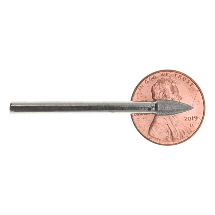 04.0mm - 5/32 inch 400 Grit Flame Diamond Burr - 1/8 inch shank - widgetsupply.com