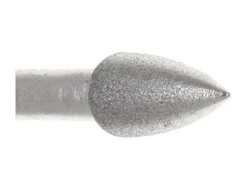 04.9mm - 3/16 inch 600 Grit Flame Diamond Burr - 1/8 inch shank - widgetsupply.com