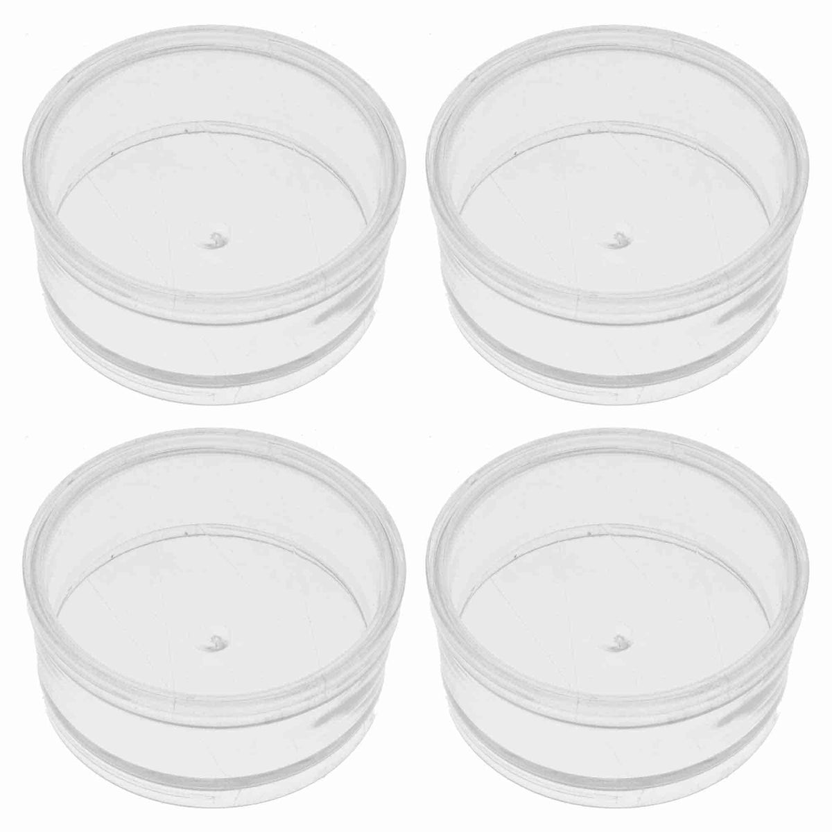 SE 87440BB Clear Round Plastic Storage Containers with Screw-On Lids (Set of 12)