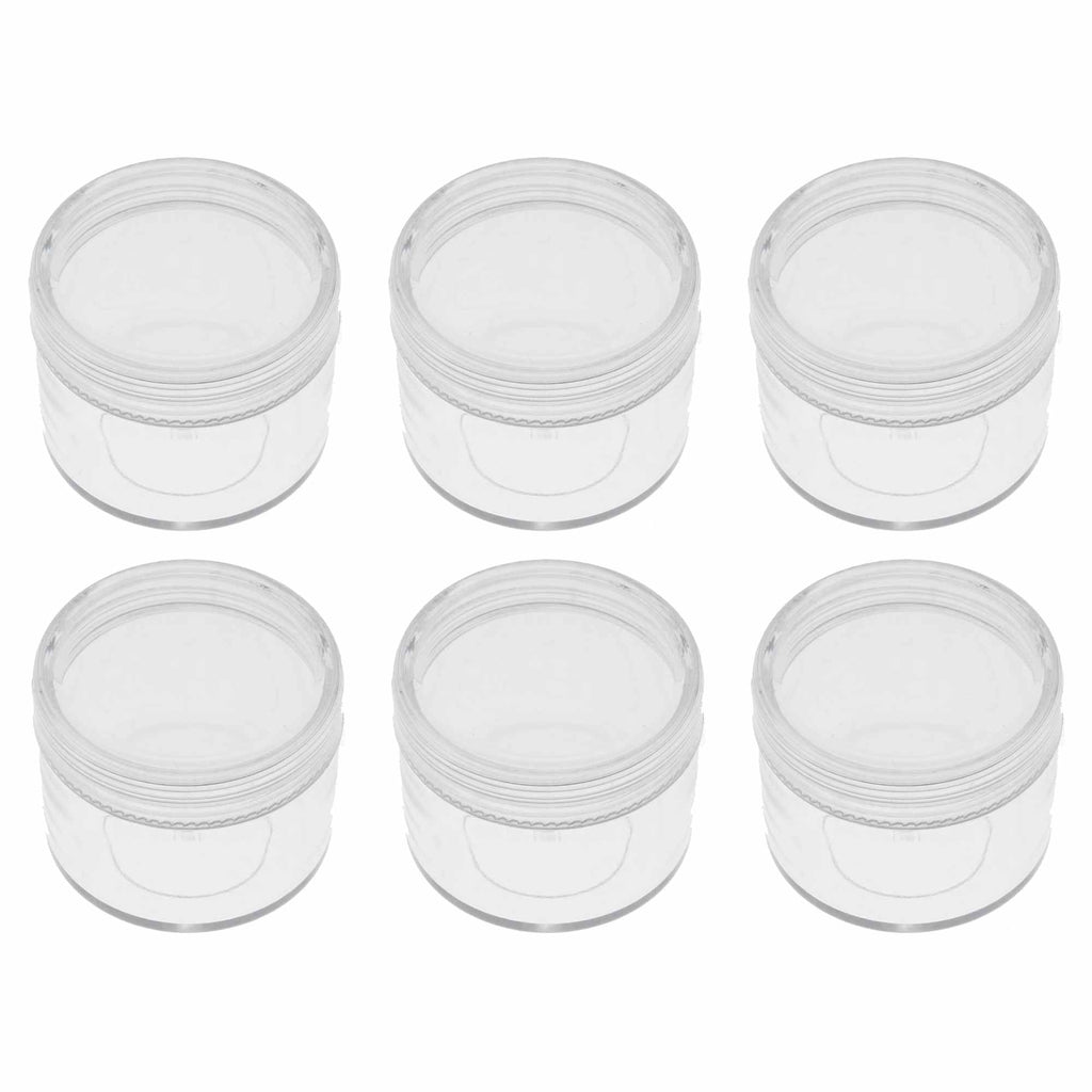 1 1/2 inch Round Plastic Containers - 6pc - Screw On Lid