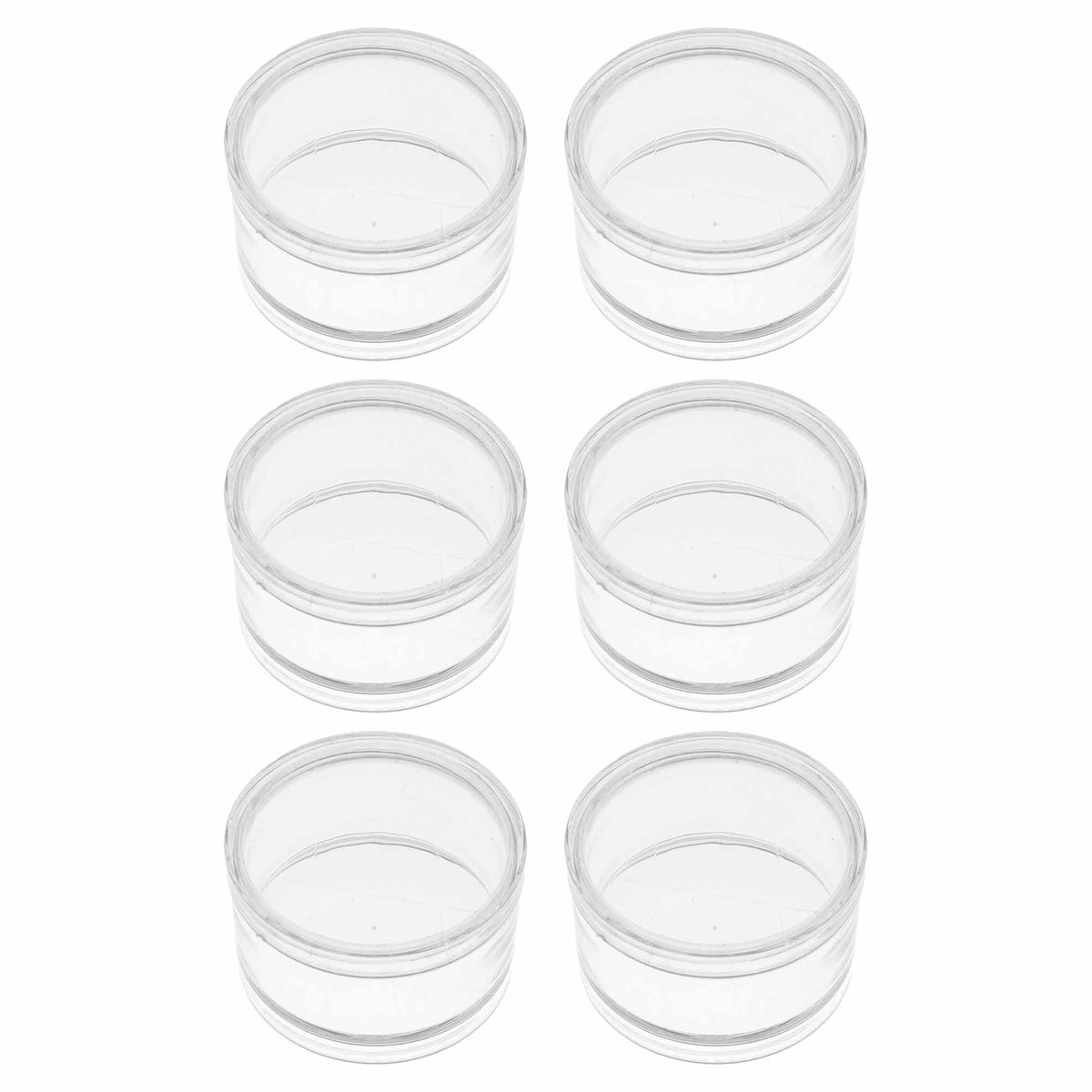  SE Clear Round Plastic Storage Containers with Screw-On Lids  (Set of 12) - 87440BB
