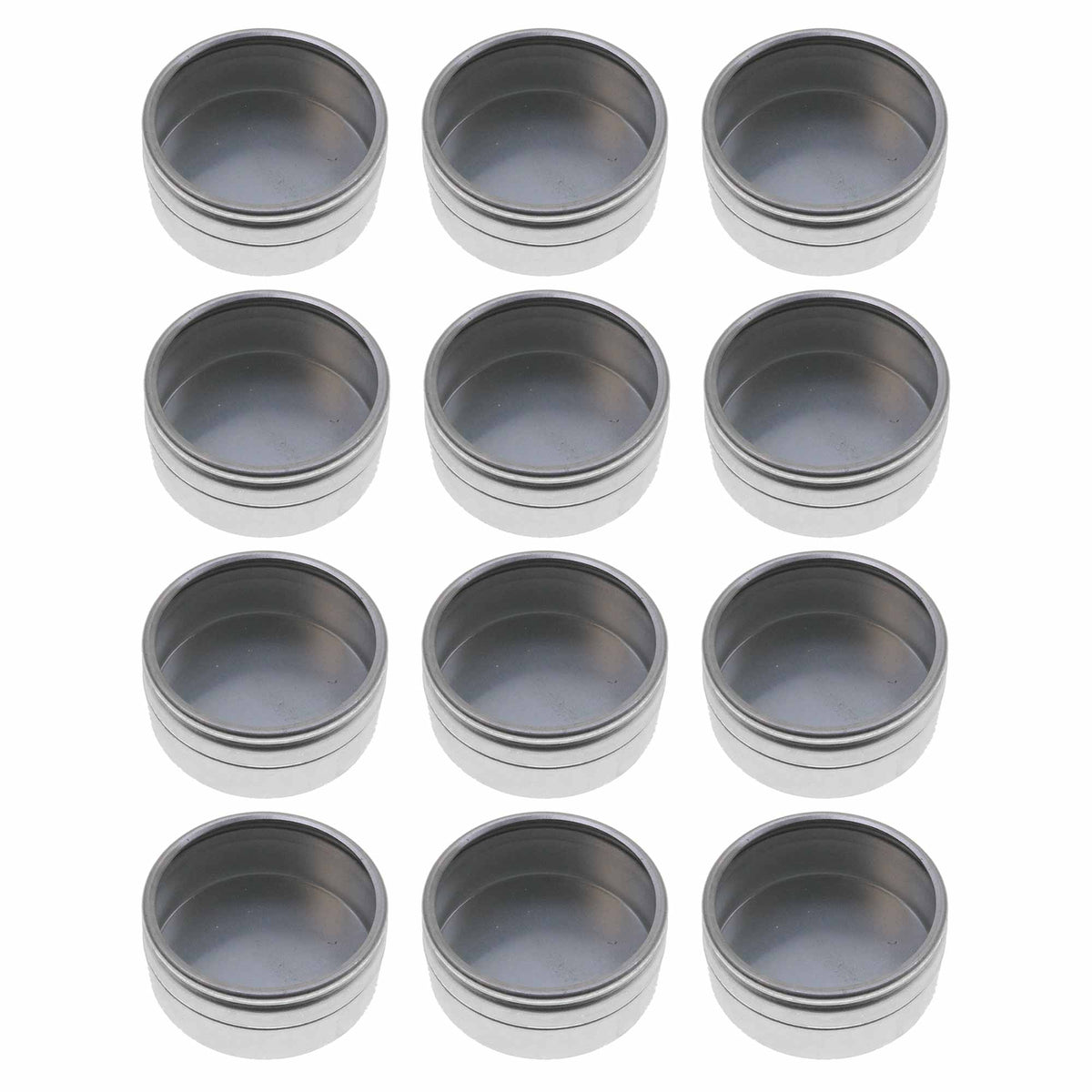 SE 1 1/2 inch Round Plastic Containers - 6pc - Screw on Lid