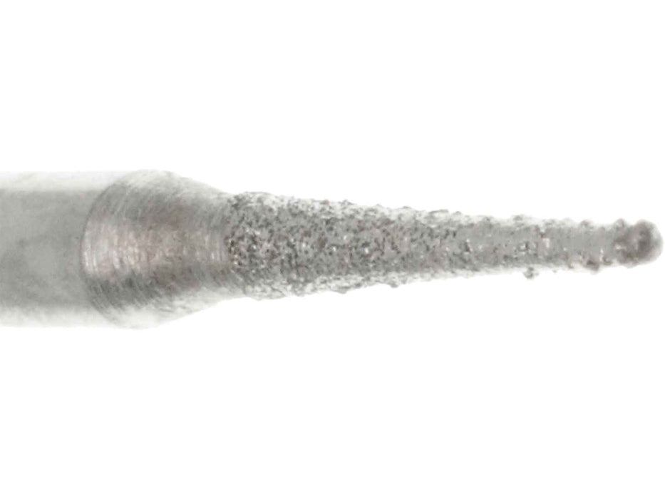 02.4 x 11.4mm 150 Grit Cone Diamond Burr - 1/8 inch shank - widgetsupply.com