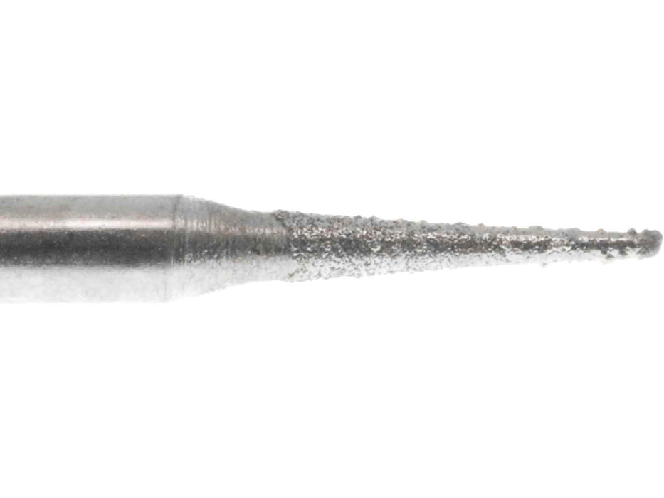 02.4 x 11.4mm 150 Grit Cone Diamond Burr - 1/8 inch shank - widgetsupply.com