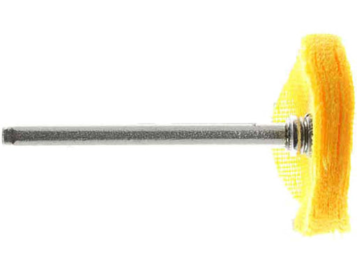 25.4mm - 1 inch Yellow Cloth Buffing Wheel - 1/8 inch shank - widgetsupply.com
