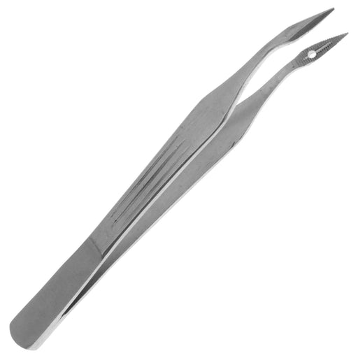 4 1/2 inch Carmalt Splinter Tweezer Curved Sharp Tip - widgetsupply.com