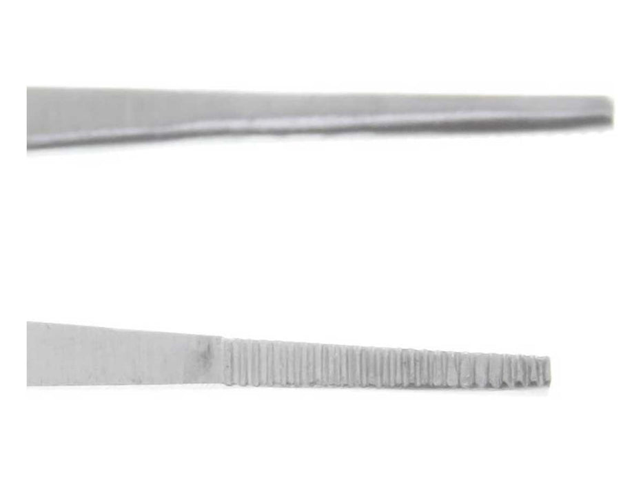 6.5 inch Premium Blunt Serrated Clamp Tweezer - Fiber Grip - widgetsupply.com