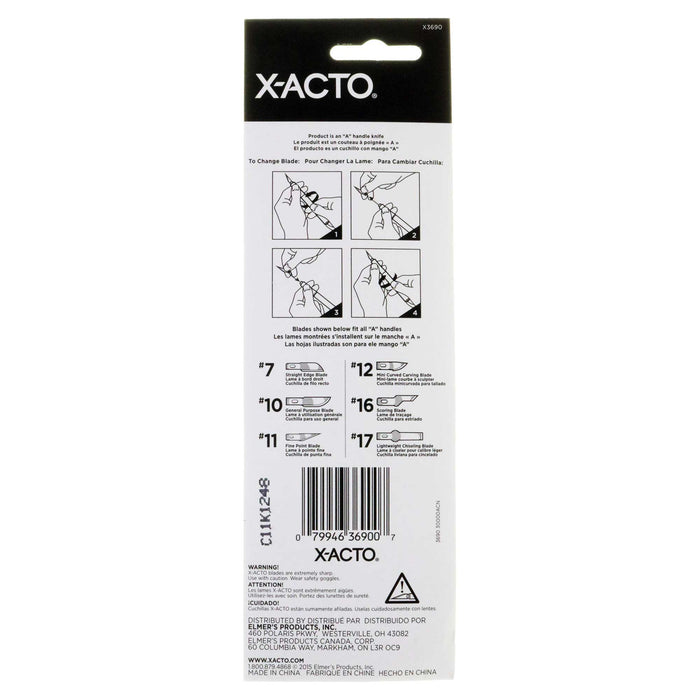 X-ACTO X3690 Black Cut-All Knife Handle with Safety Cap - widgetsupply.com